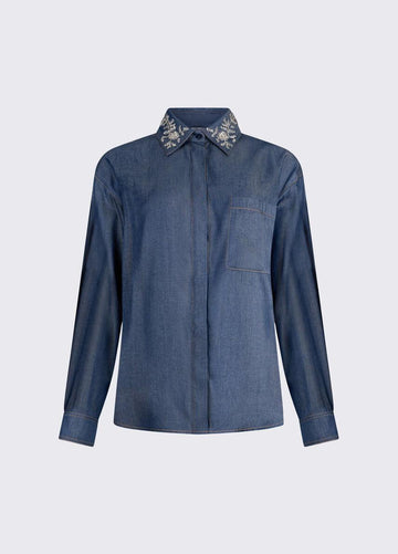 camicia con colletto removibile UA6274D4894 77000 LIU JO DENIM 