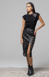 HANITA t-shirt in lurex Nero