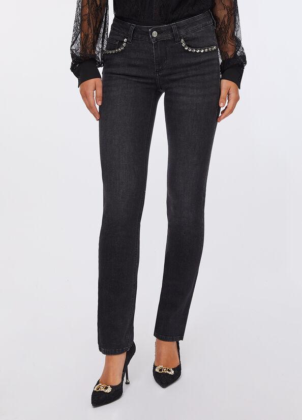 jeans slim con strass UF5016D4797 87462 LIU JO DENIM 