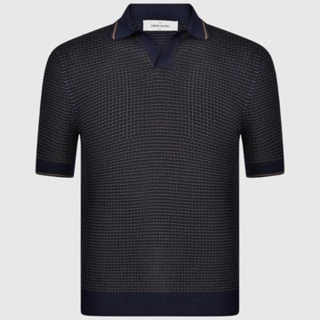 Polo skipper in maglia traforata 57191 20650 598 GRAN SASSO 