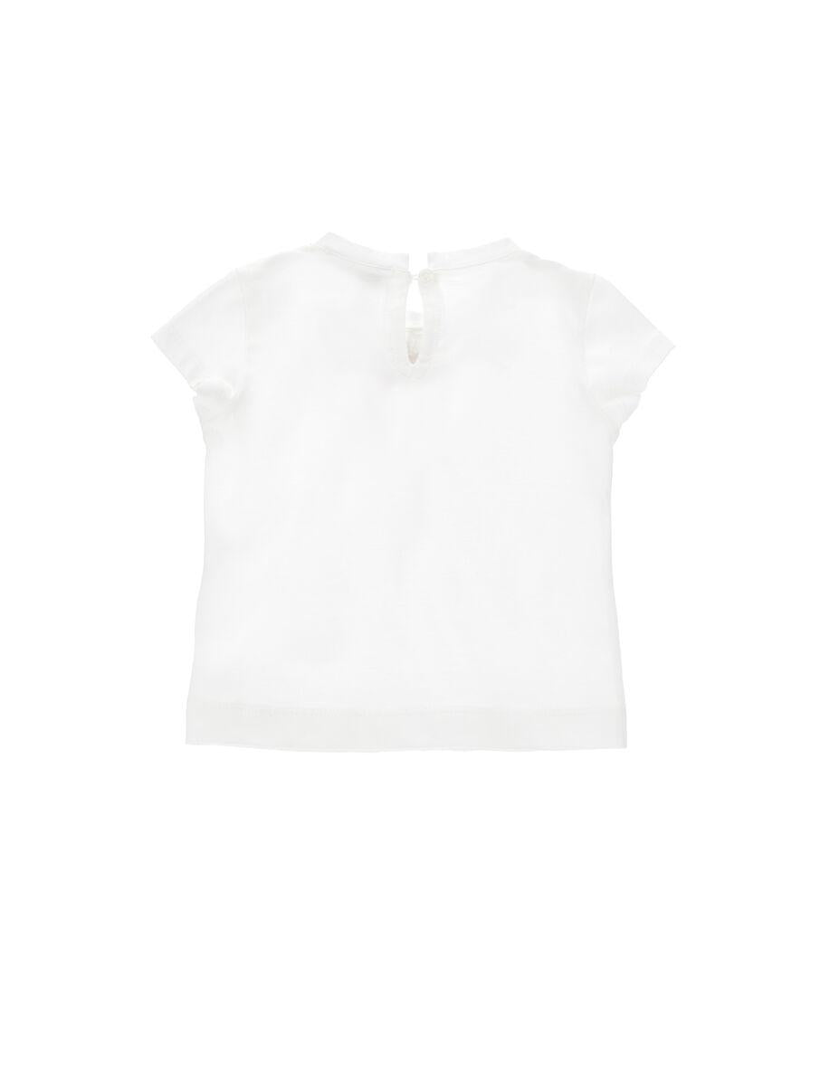 t-shirt con fiocco e fiore 31G616 7206 0001 MONNALISA 