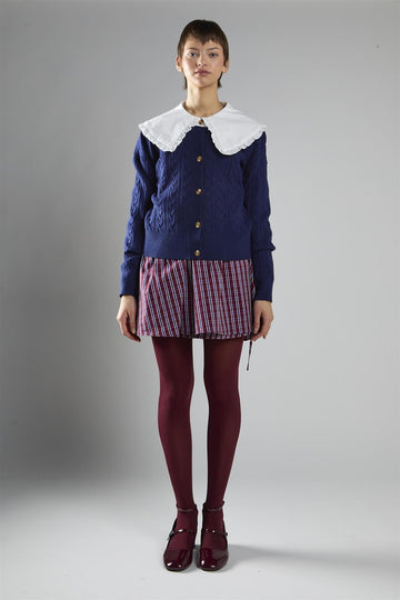 cardigan in maglia a balze AC4387 NAVY GLAMOROUS 
