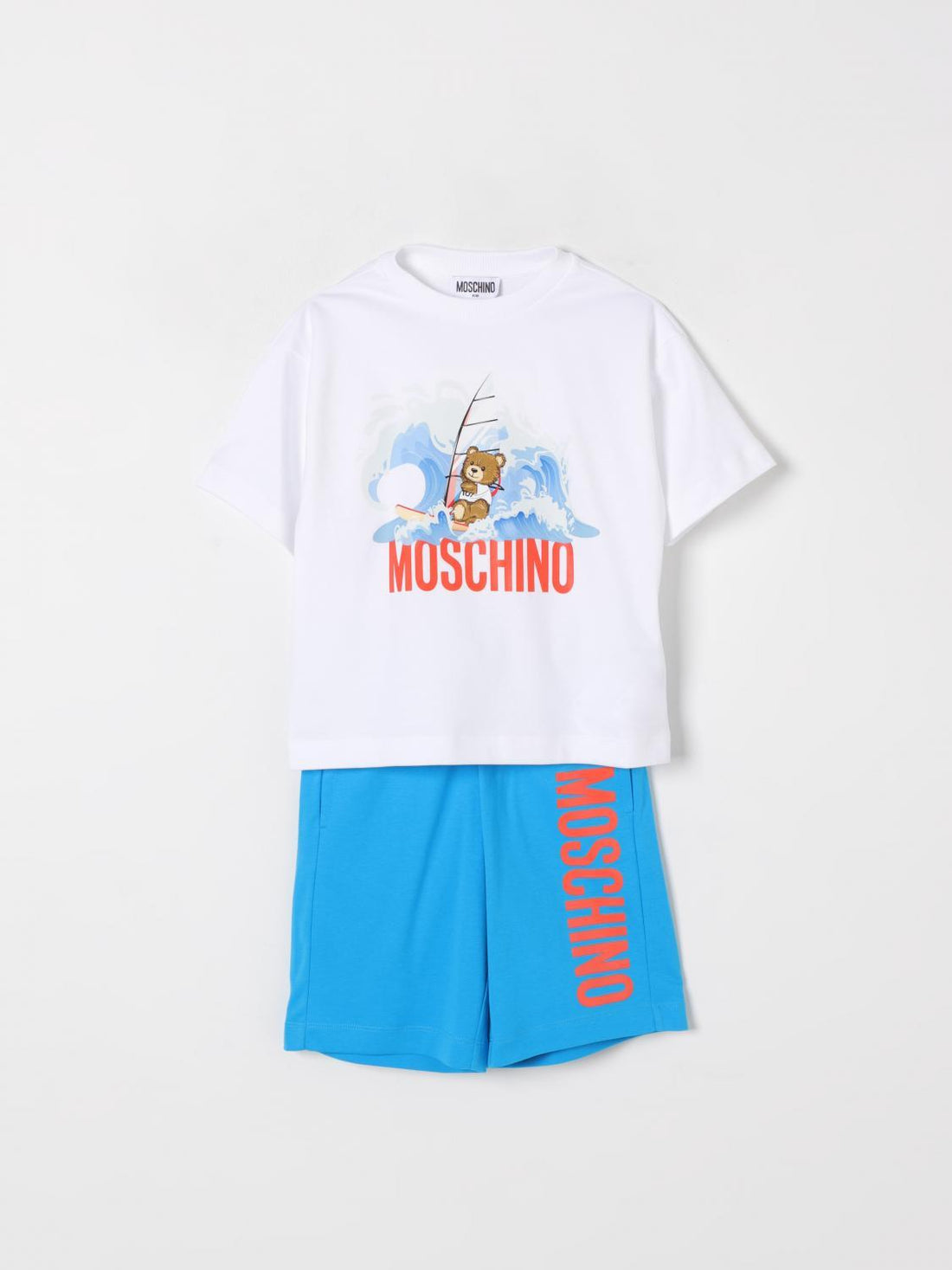 completo coordinato t-shirt e shorts HUG00QLAA42 83542 MOSCHINO KIDS 