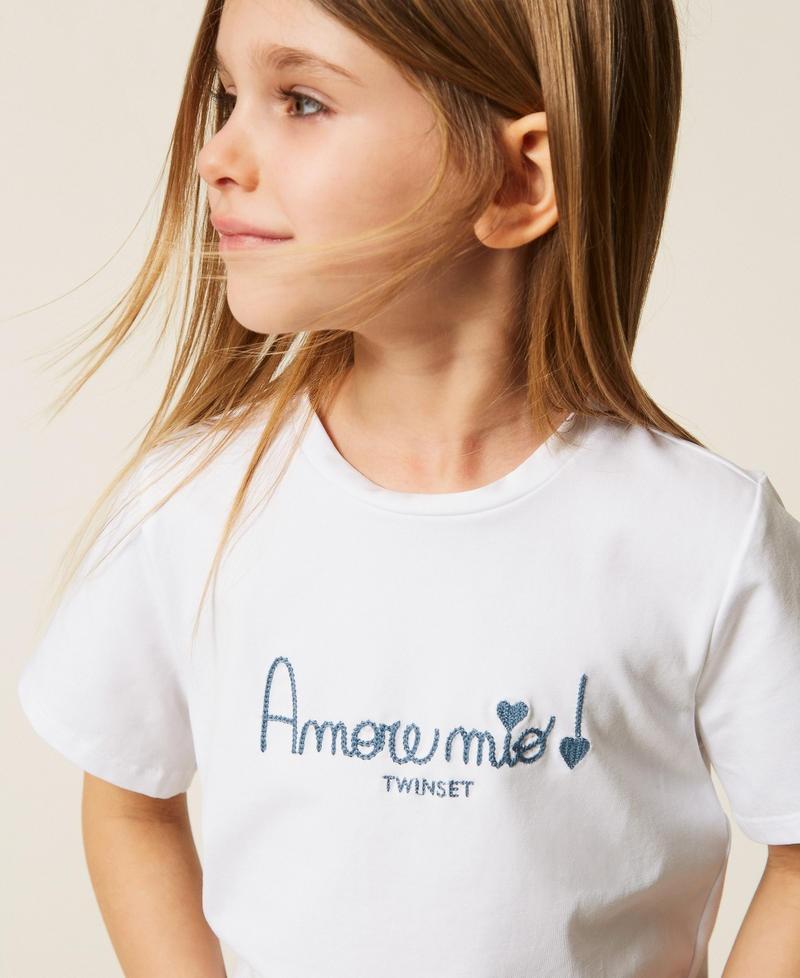 t-shirt con scritta 261GB2181 13368 TWINSET GIRL 