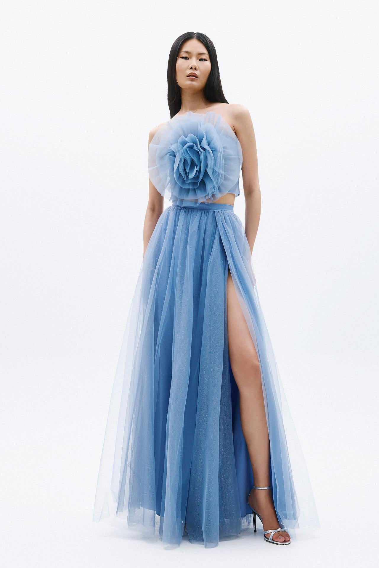 abito in tulle elegante A4859 INDIGO ALLURE 