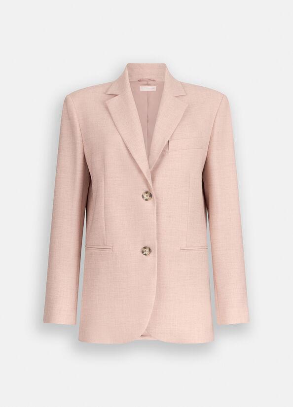 blazer in tessuto melange MF5139T4334 61508 LIU JO WHITE 