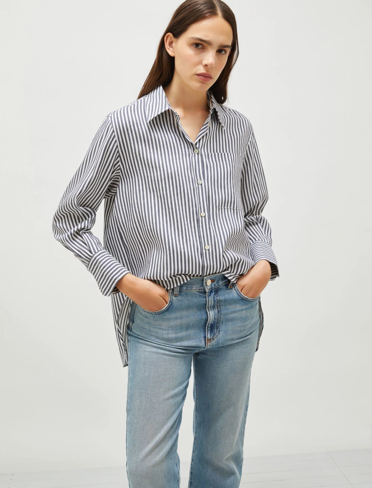 camicia in lino a righe INES 002 MARella 