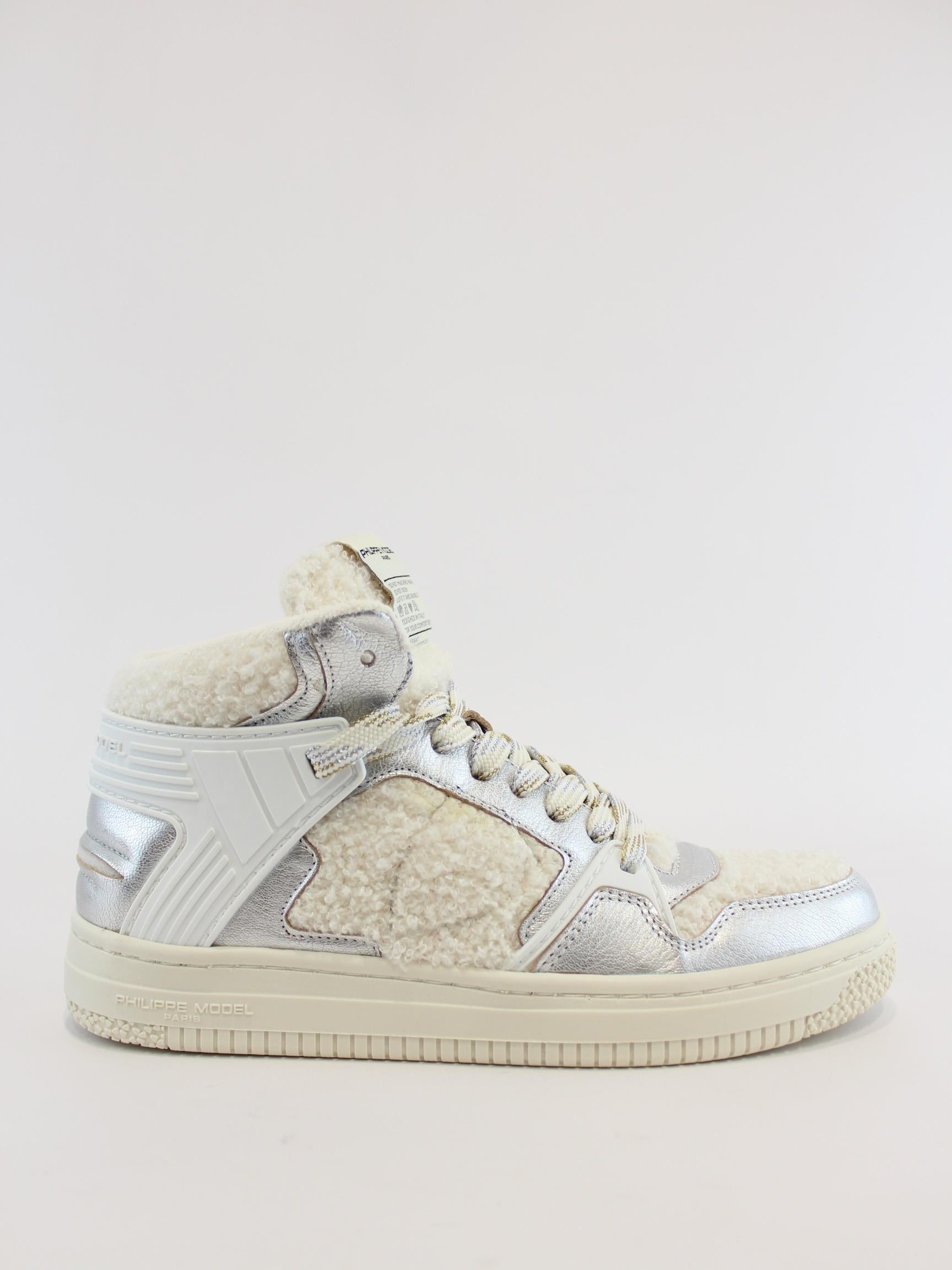 sneakers alta con inserto montone LGMD BLANC BB01 PHILIPPE MODEL 
