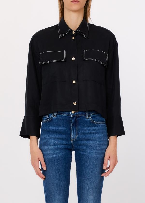 camicia cropped WA6265T414A 22222 LIU JO WHITE 