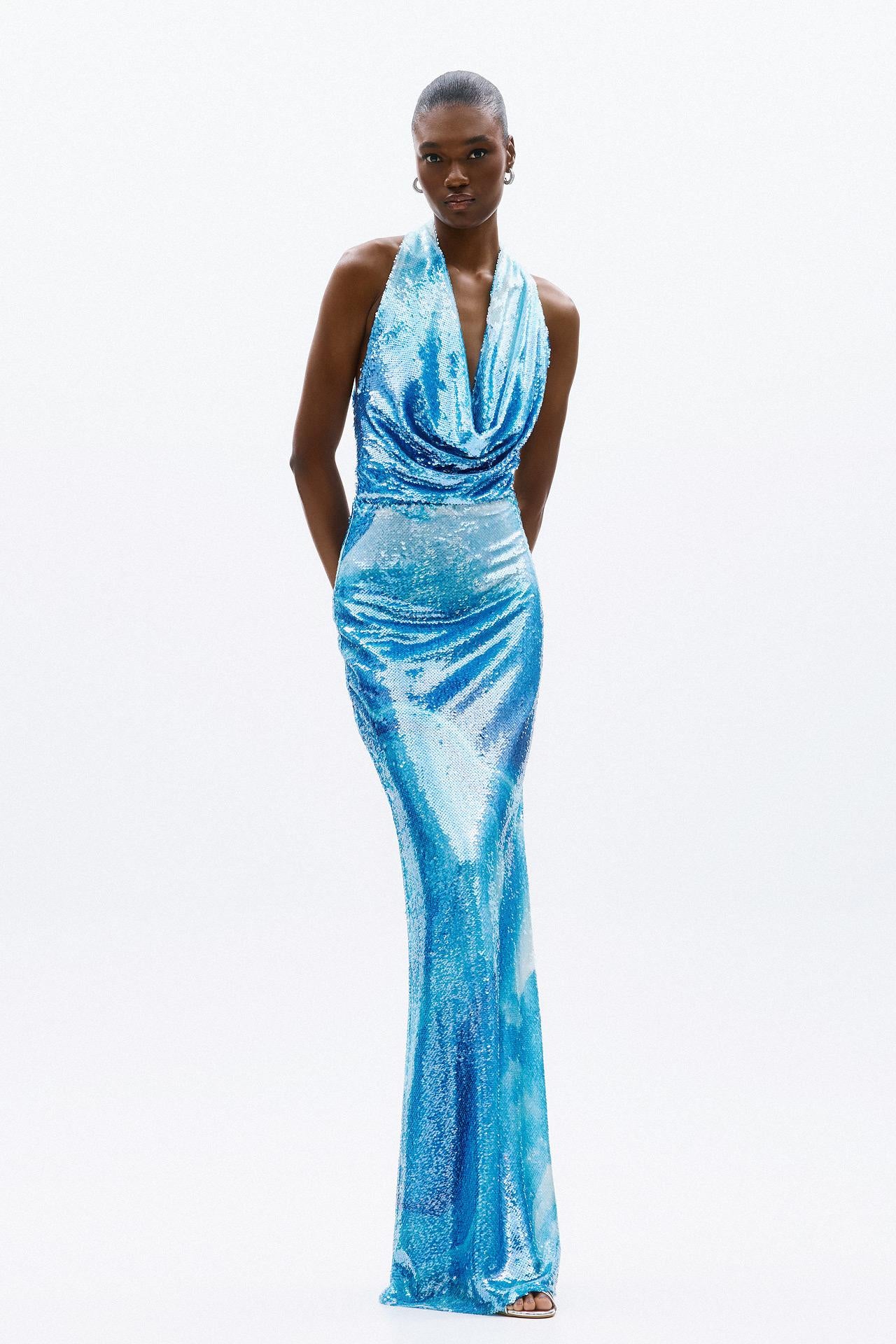 abito full pailettes A4862 BLUE PRINT ALLURE 