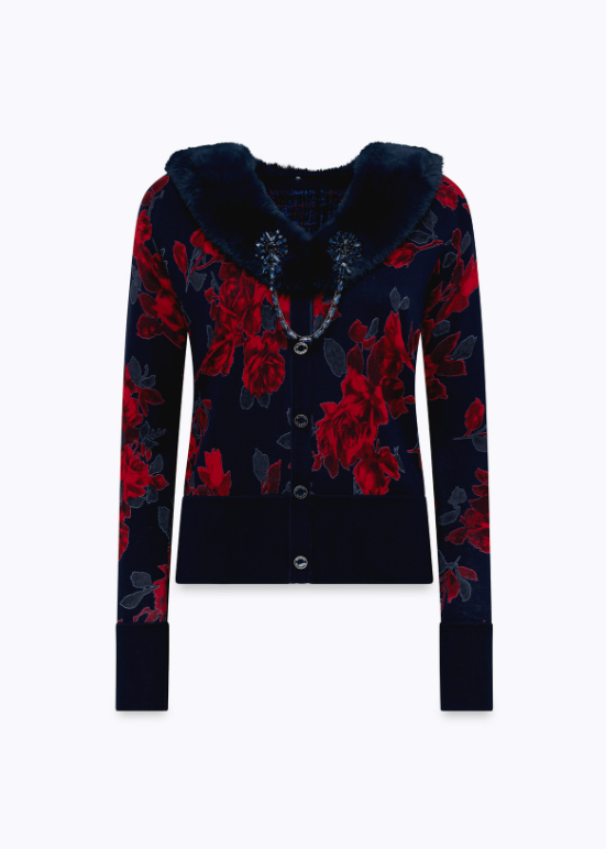 cardigan a rose tweed RF5190MA98O P9089 Blugirl 