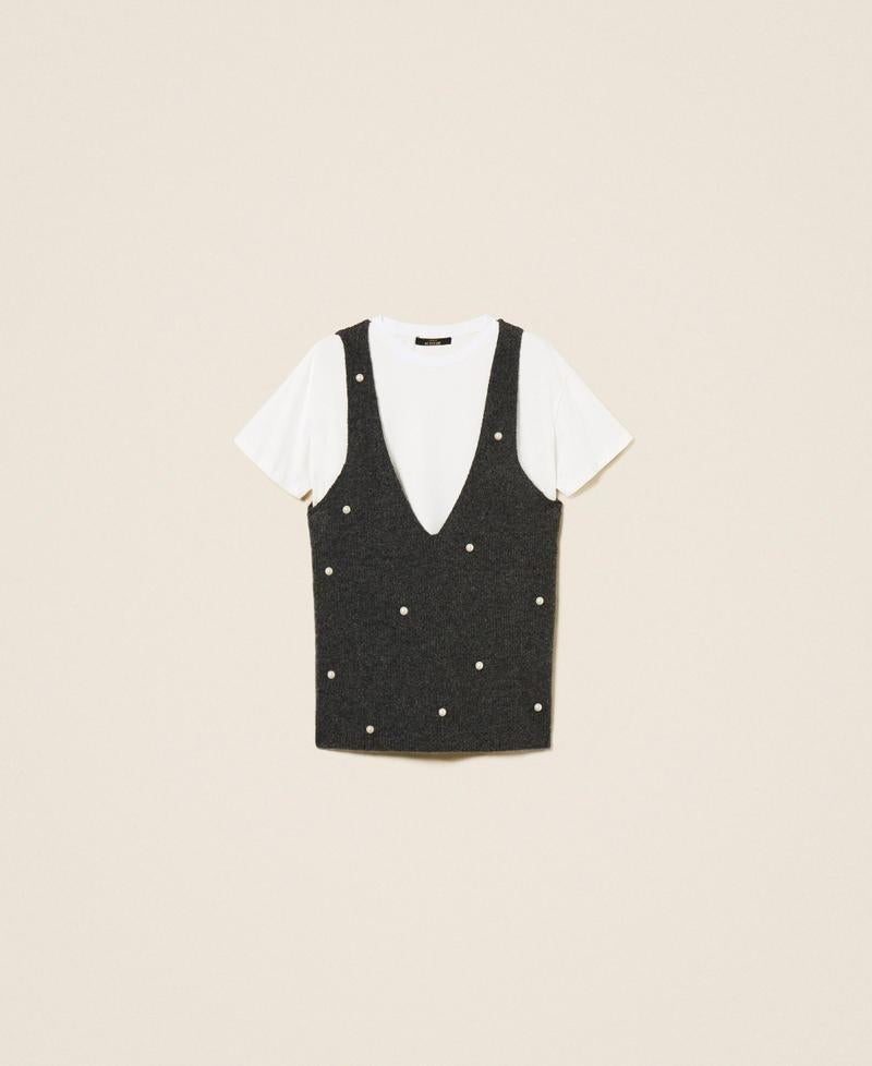 t-shirt in maglia 252AP3042 0082M TWINSET ACTITUDE 