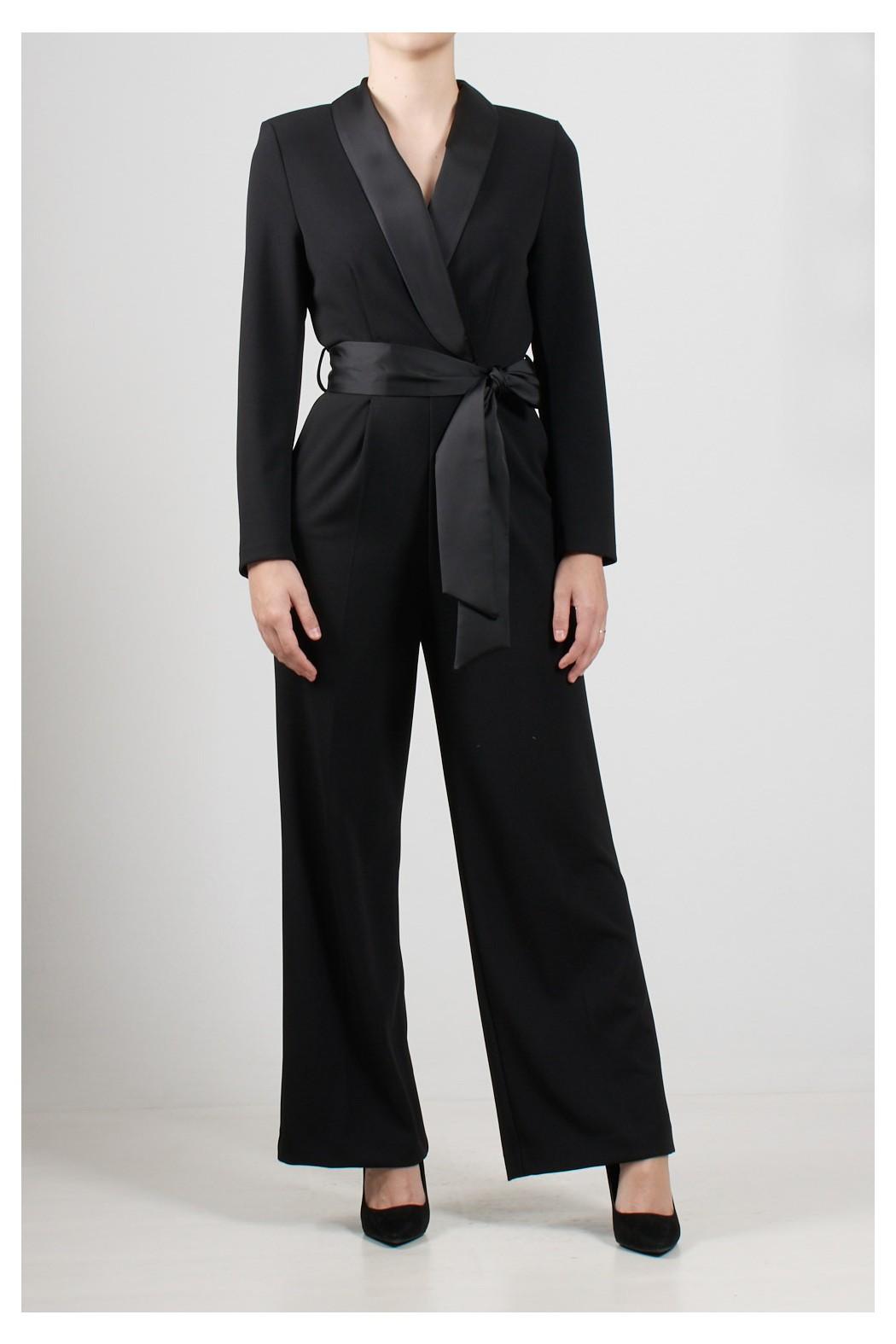Tuta con fiocco in vita TF0357 NERO VICOLO 