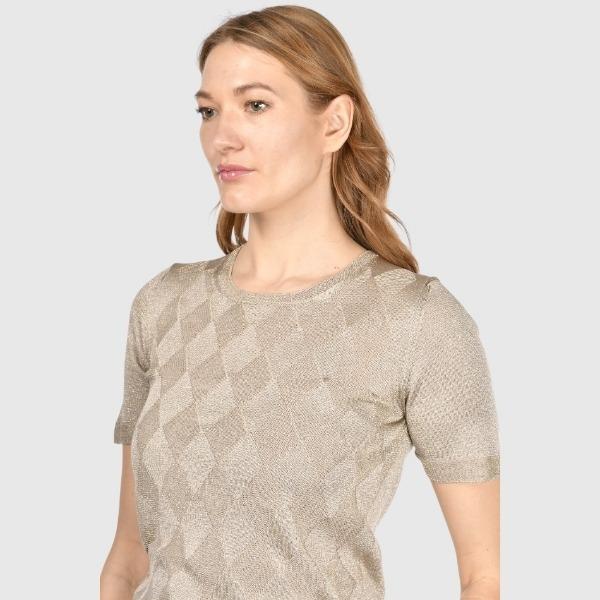 t-shirt in maglia lurex 57212 23010 120 GRAN SASSO 
