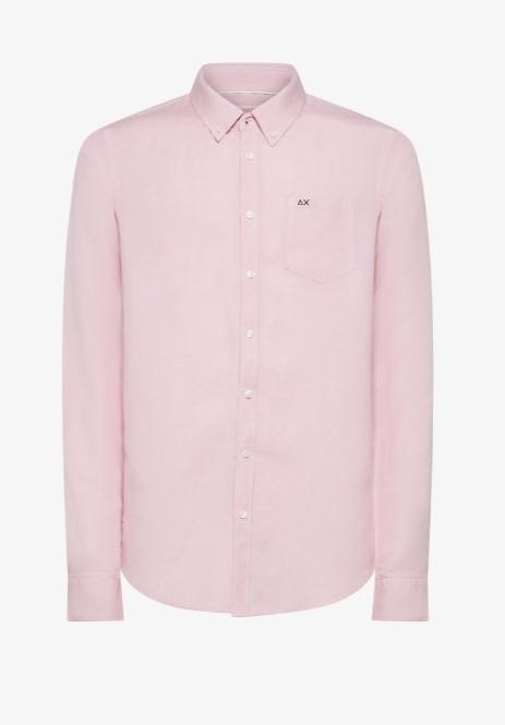 camicia lino con logo ricamato S34103 72 SUN68 