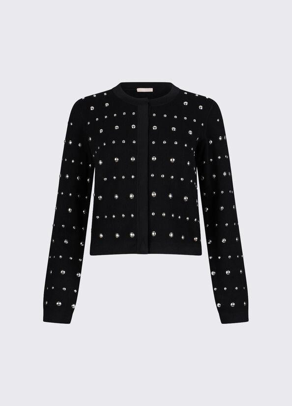 cardigan con borchie WA6090MS55N 22222 LIU JO WHITE 