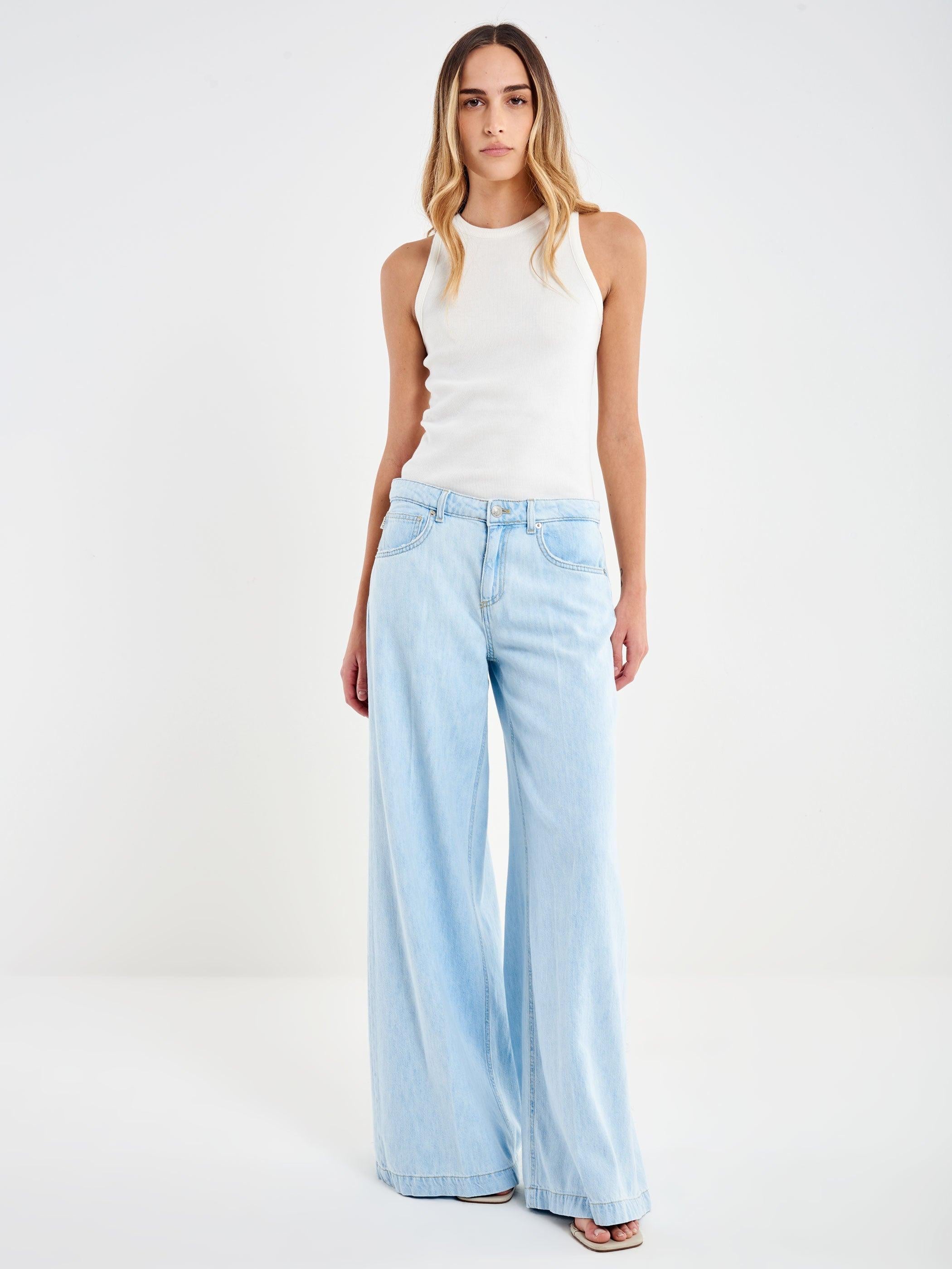 jeans madison wide leg DAB 5023 DENIM CHIARO VICOLO 