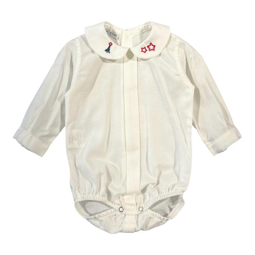 camicia con ricamo MF3550I PANNA/ROSSO MANUELL&FRANK 