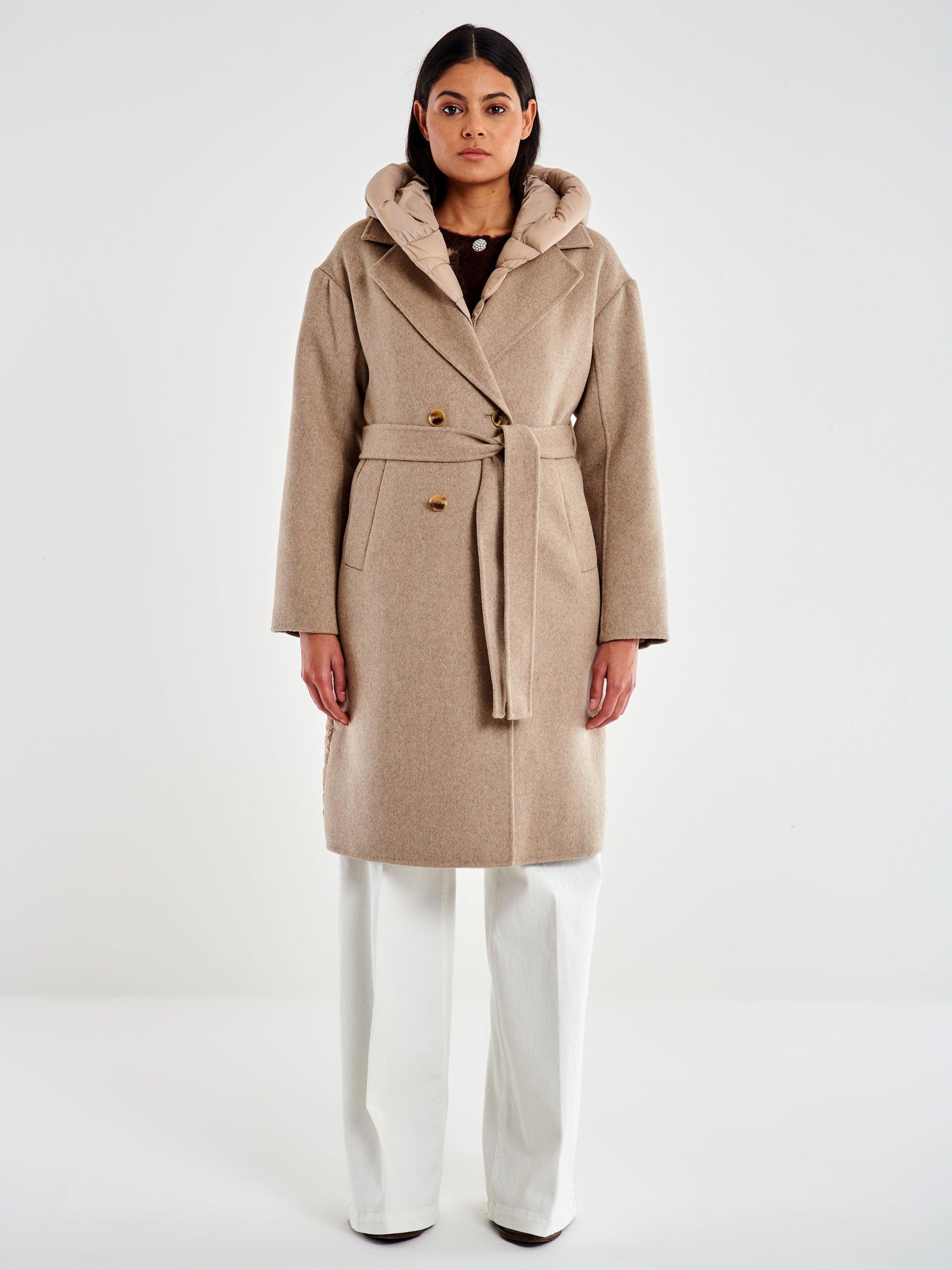 cappotto con inserti piumino TF0028 CAMEL VICOLO 