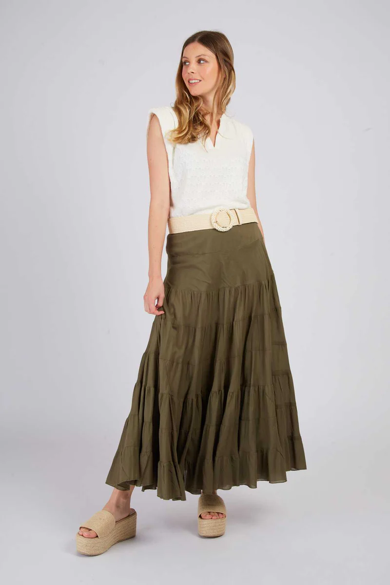 gonna lunga bohemien P550009 KAKI DERHY 