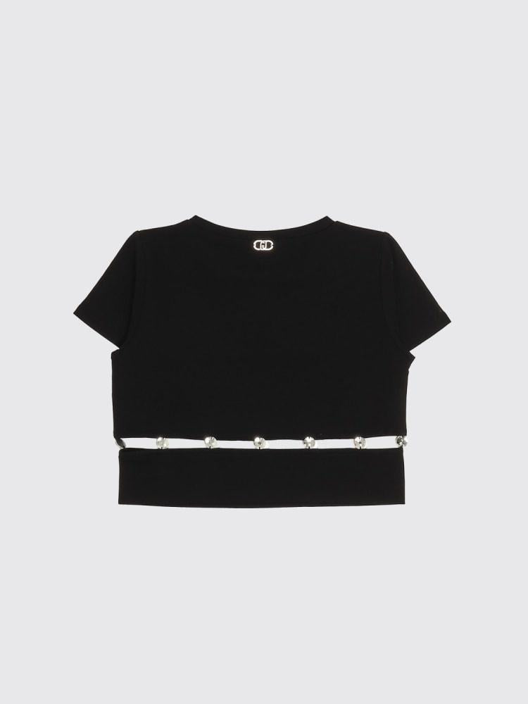 t.shirt con contrasto GA6166JS003 22222 LIU JO JUNIOR 
