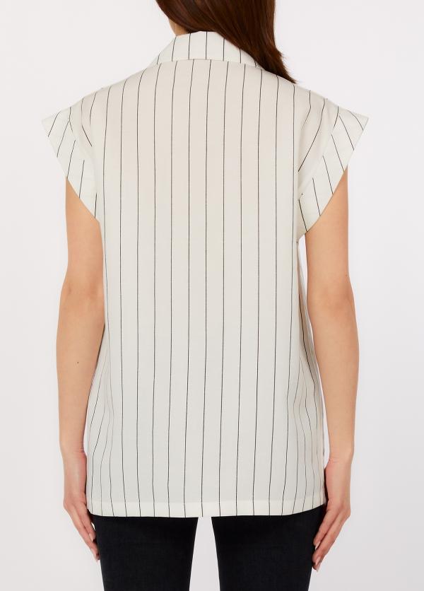 gilet gessato WA6369T4818 03Q45 LIU JO WHITE 