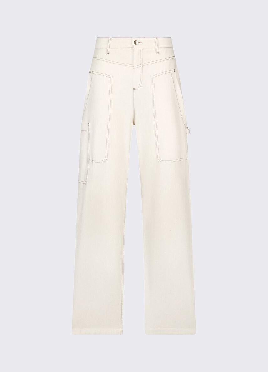 pantalone con maxi tasche WA6178T295A 10605 LIU JO WHITE 