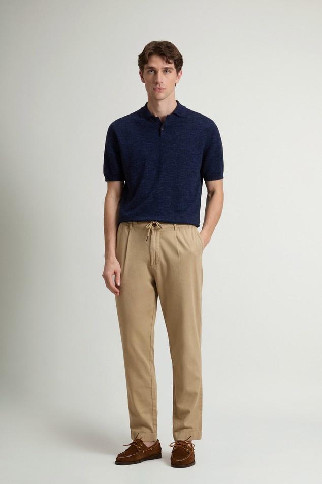 pantaloni milton in cotone e lino CFWOTR2027MRUT5288 7436 WOOLRICH 