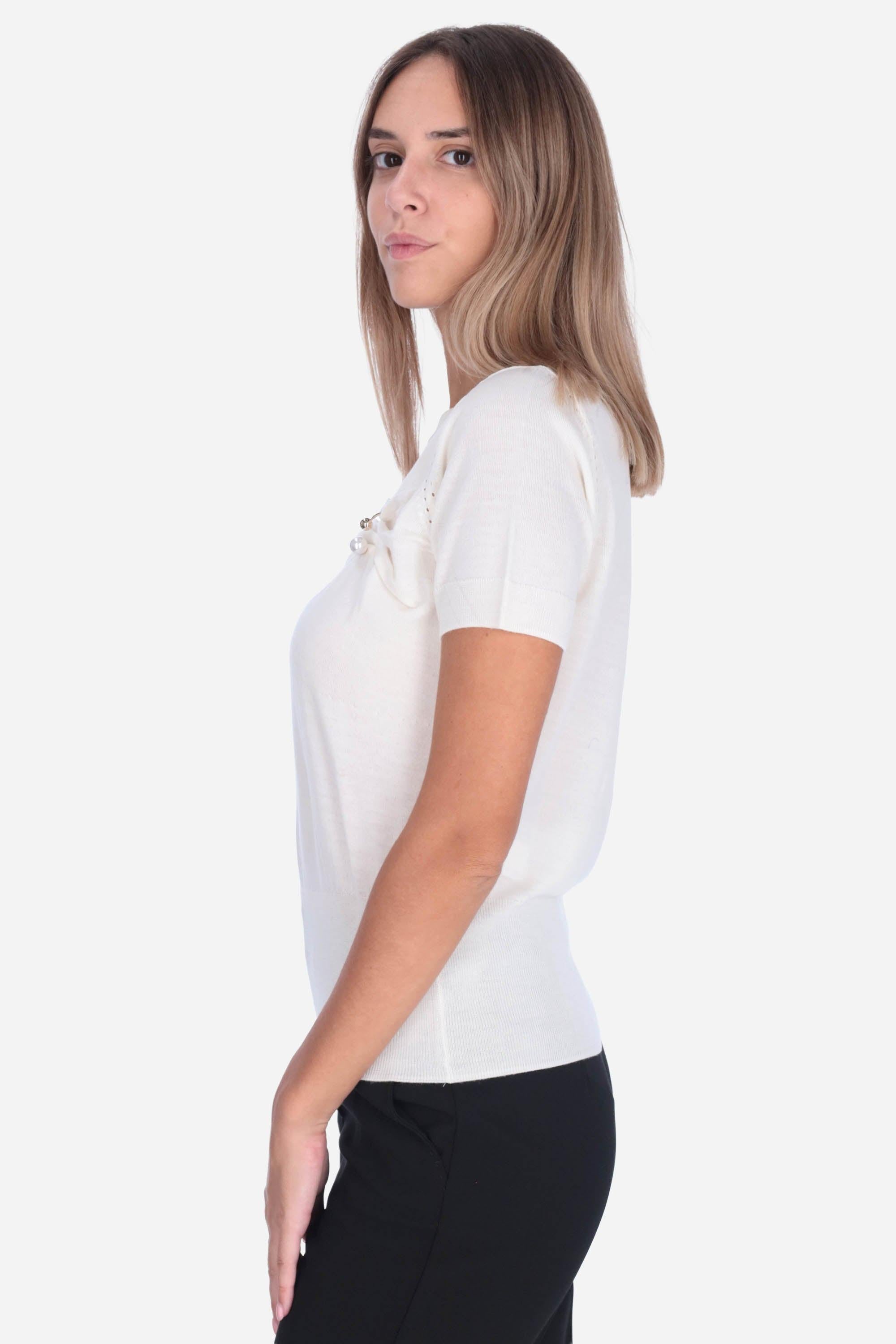 Maglia con applicazione perle CF5040MA82O X0718 LIU JO BLACK 
