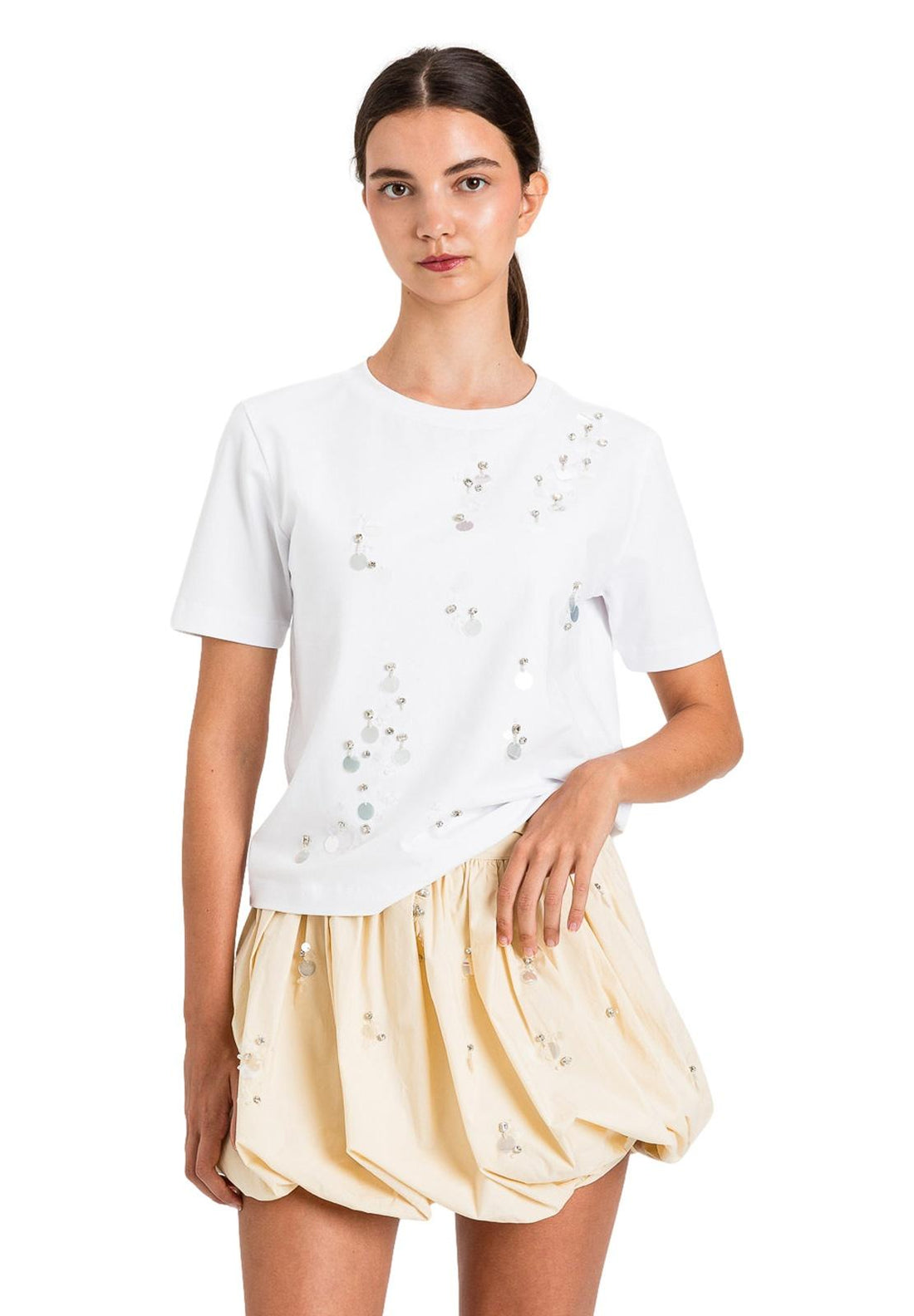 t-shirt con ricami 261AT2181 00526 TWINSET ACTITUDE 