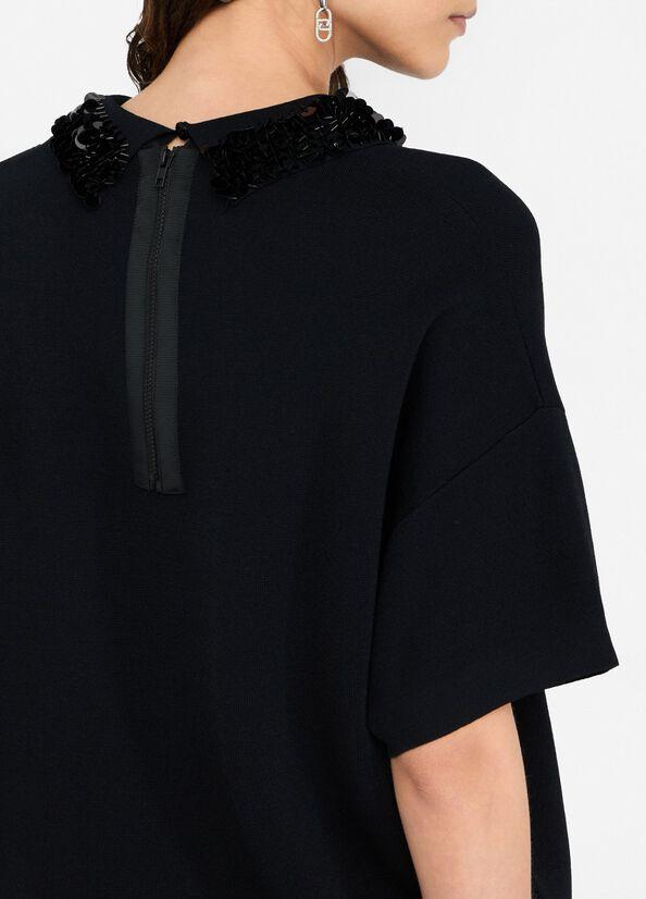 maglia con pailettes CF5038MS55N 22222 LIU JO BLACK 