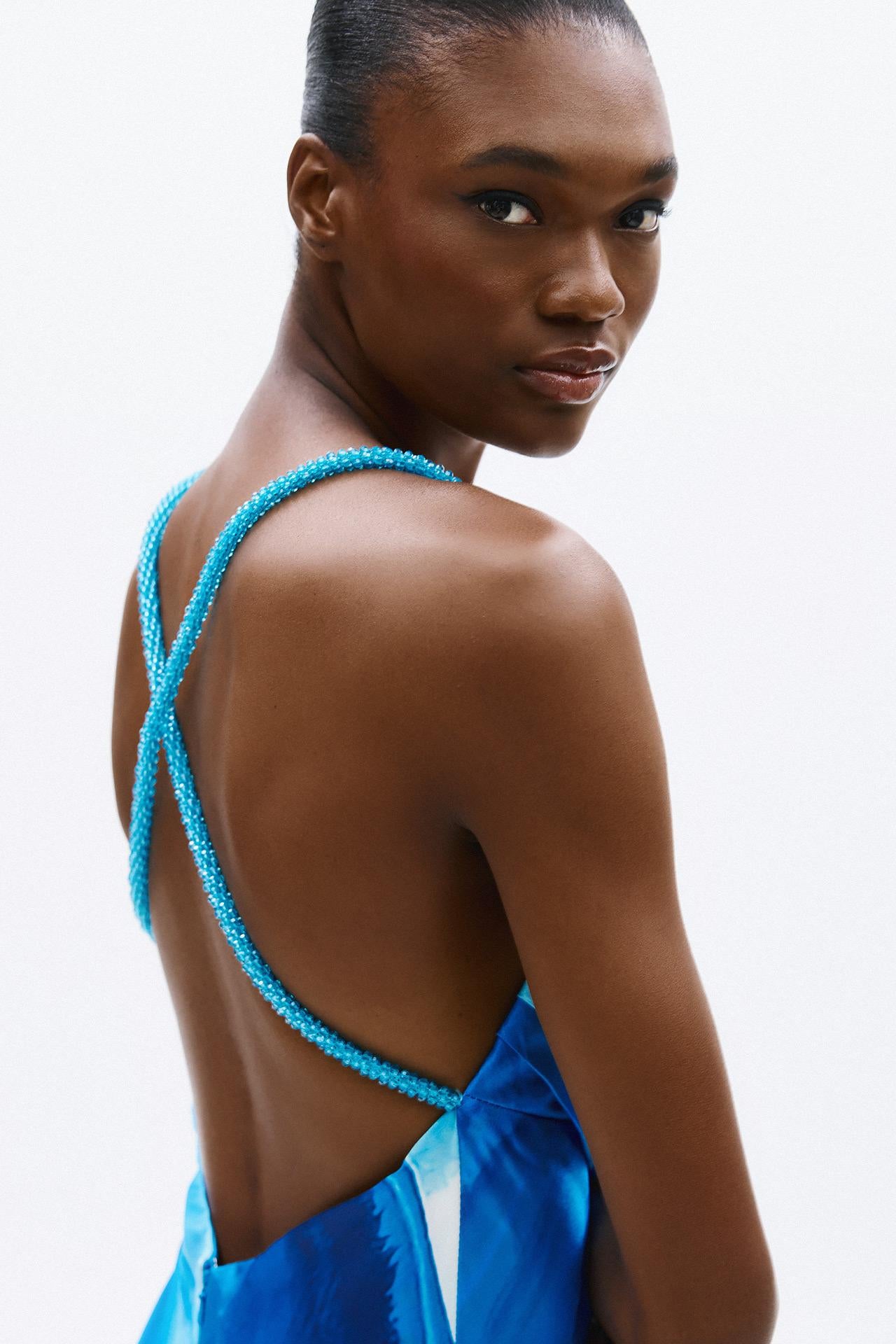 abito elegante blue print A4822 BLUE PRINT ALLURE 