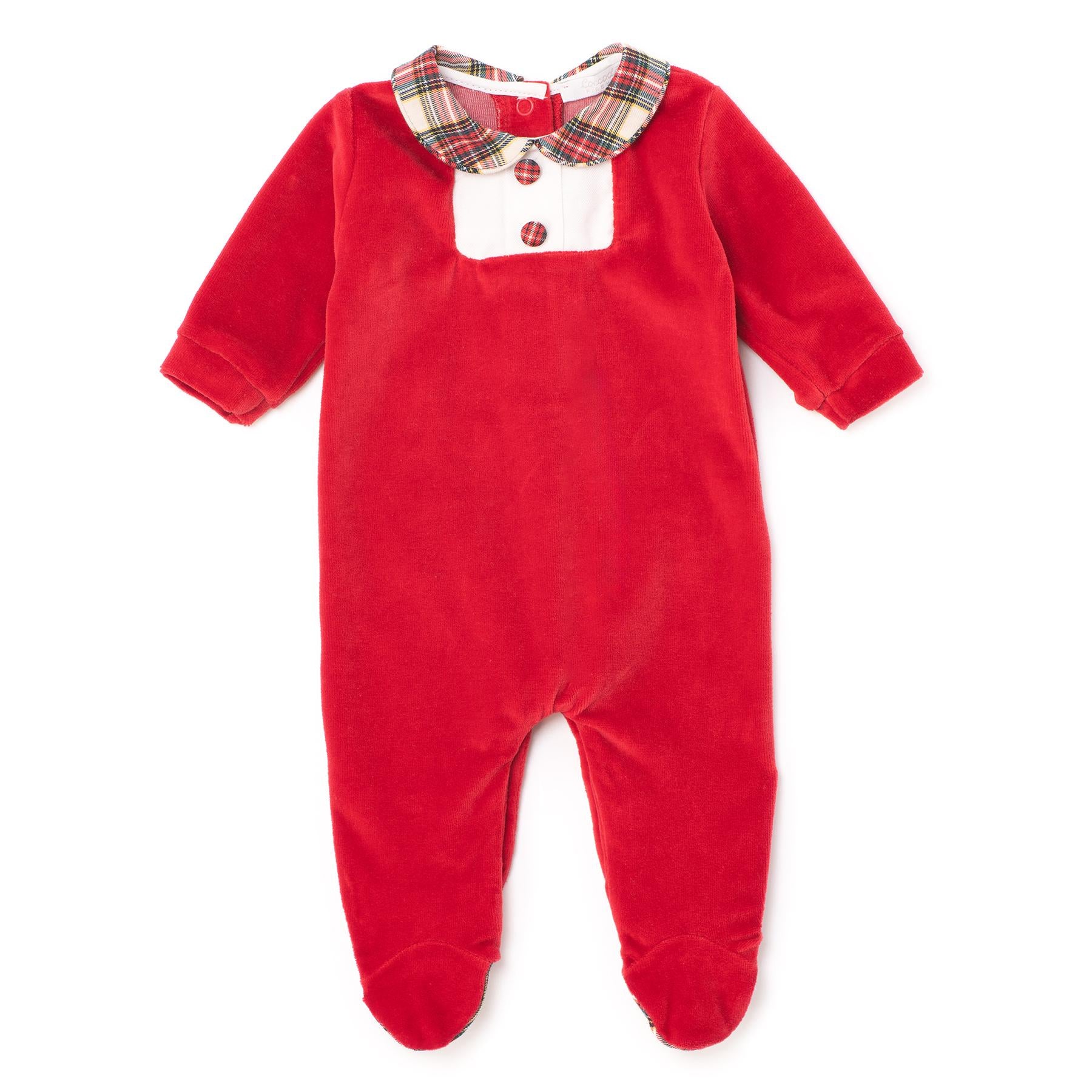 Tutina in tartan C62902 ROSSO/TARTAN PANNA COCCODE' 