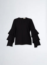 liU JO blusa in crepe Nero