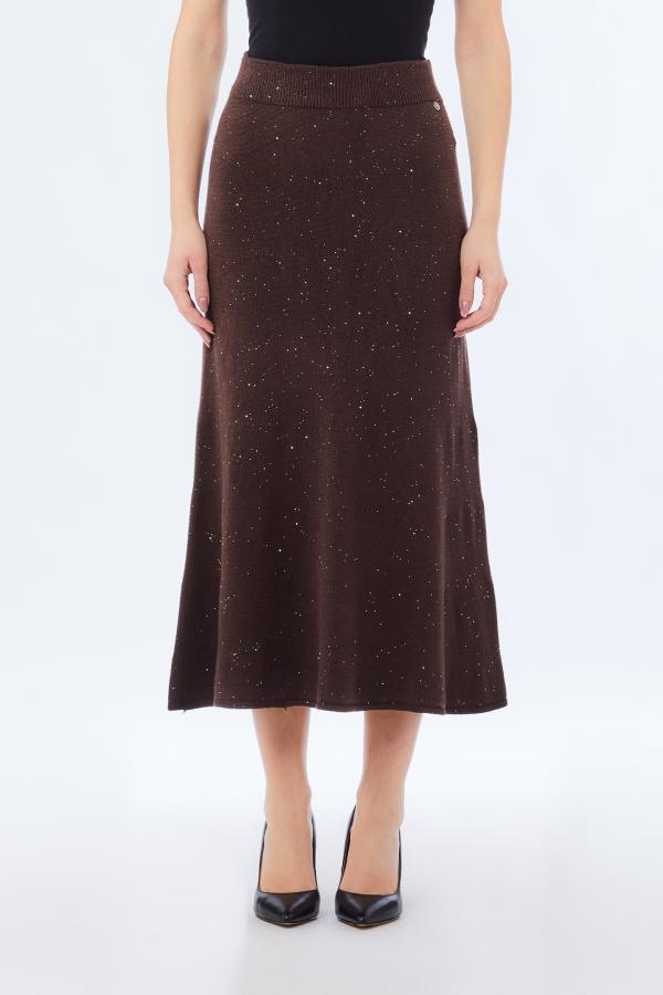 gonna longuette in maglia MF5295MA27R A4367 LIU JO WHITE 