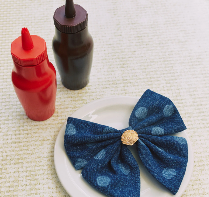 fiocco per capelli con pois 743-BL DENIM SELF-PORTRAIT 