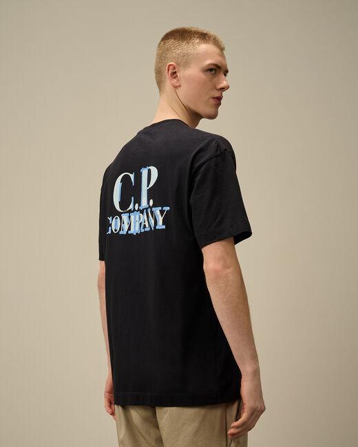 t-shirt con logo fronte e retro 18CMTS148A 006586W 888 CP COMPANY 