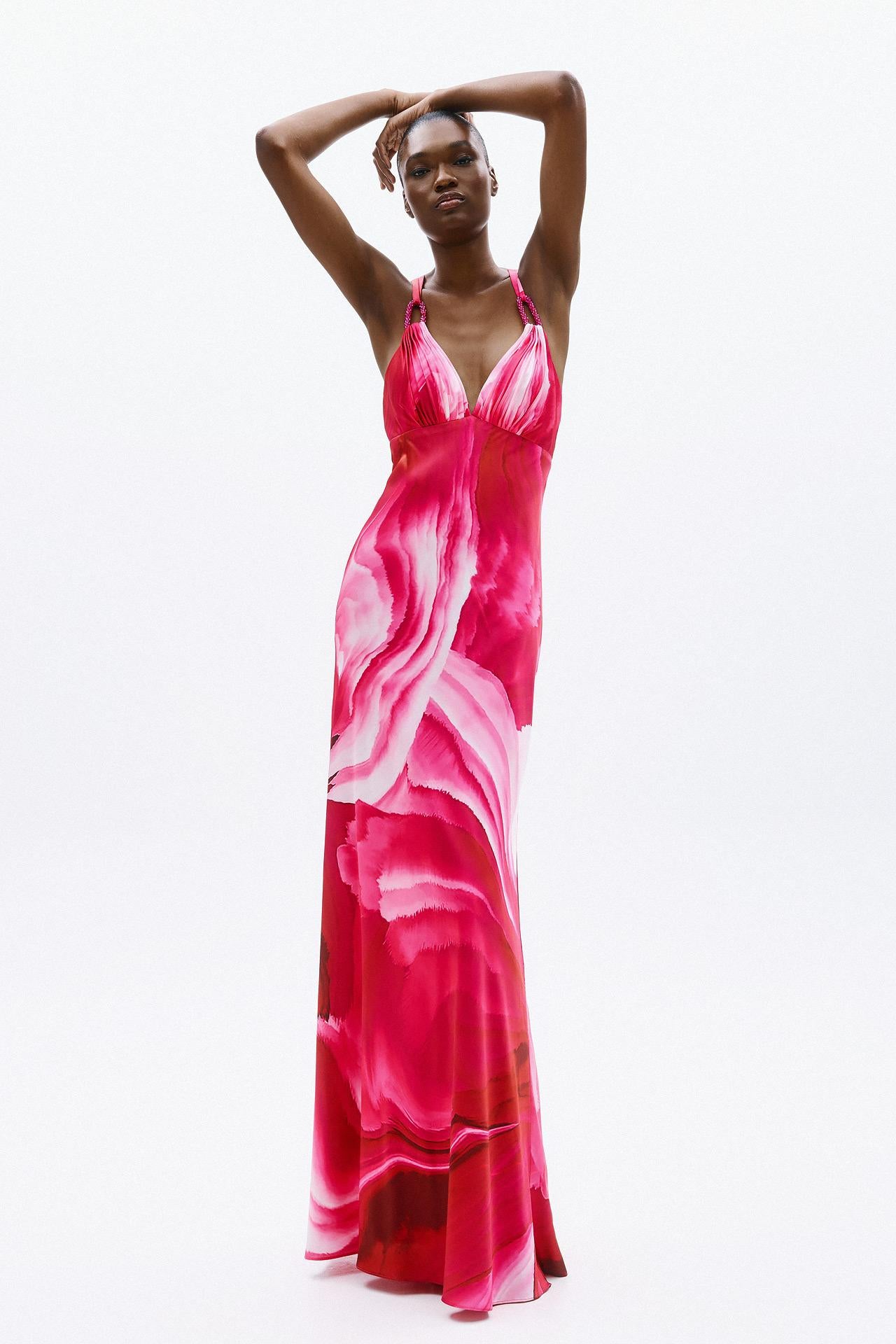 abito elegante allure A4823 WINE PRINT ALLURE 