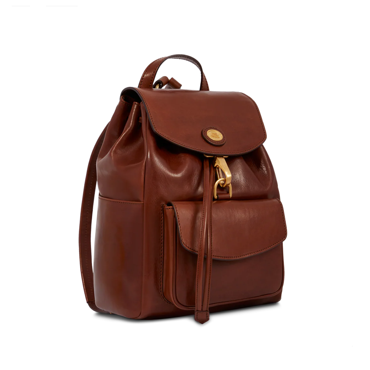 zaino in pelle con tasca frontale