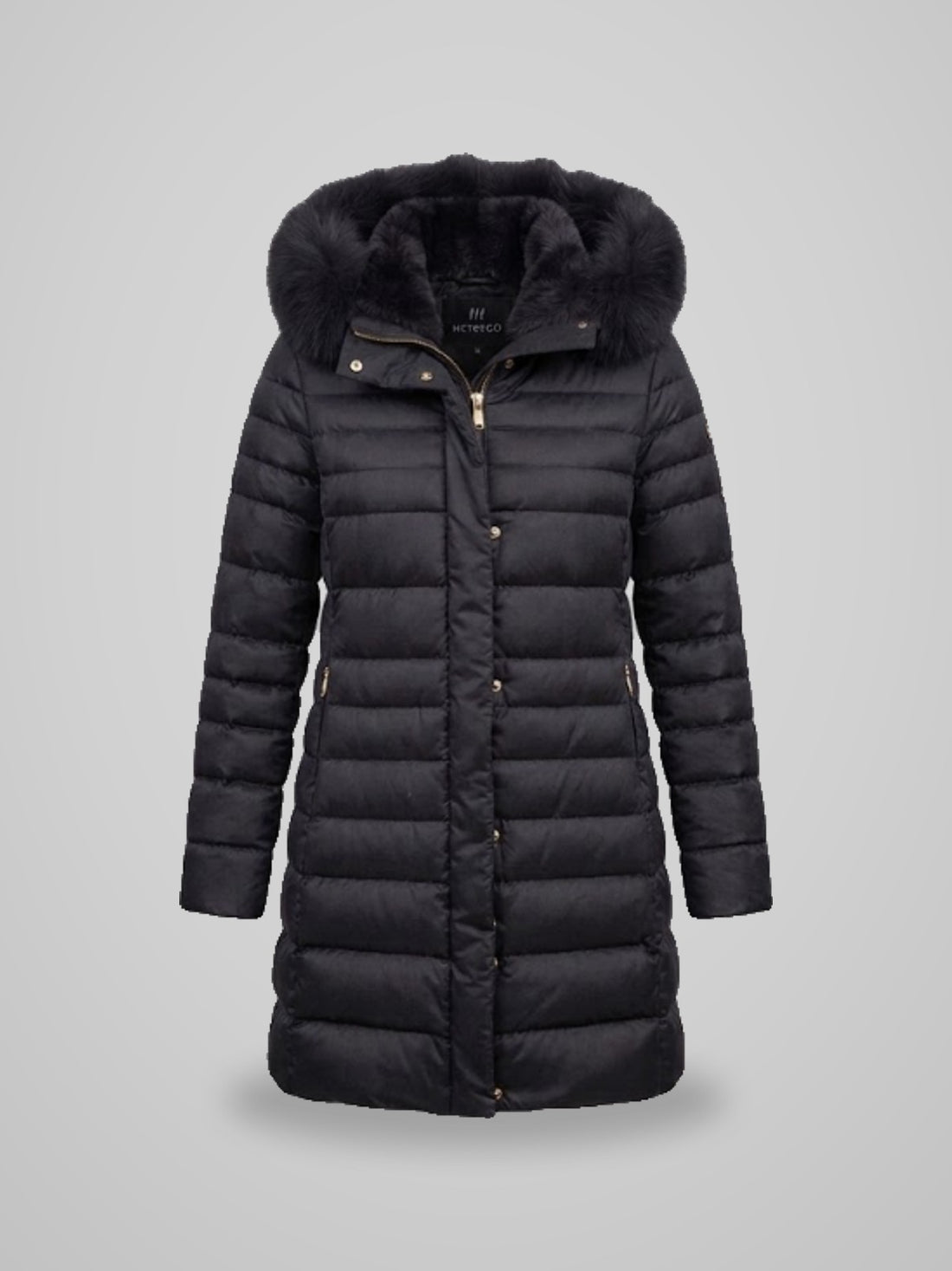 parka lungo con pelliccia di volpe