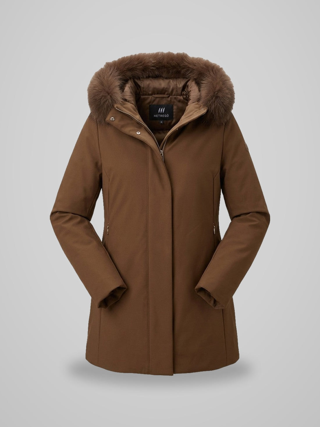 parka in tessuto tecnico e pelliccia