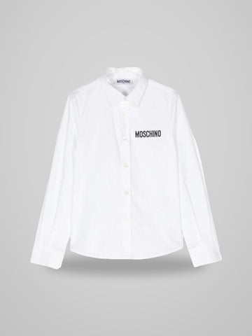 camicia con logo ricamato