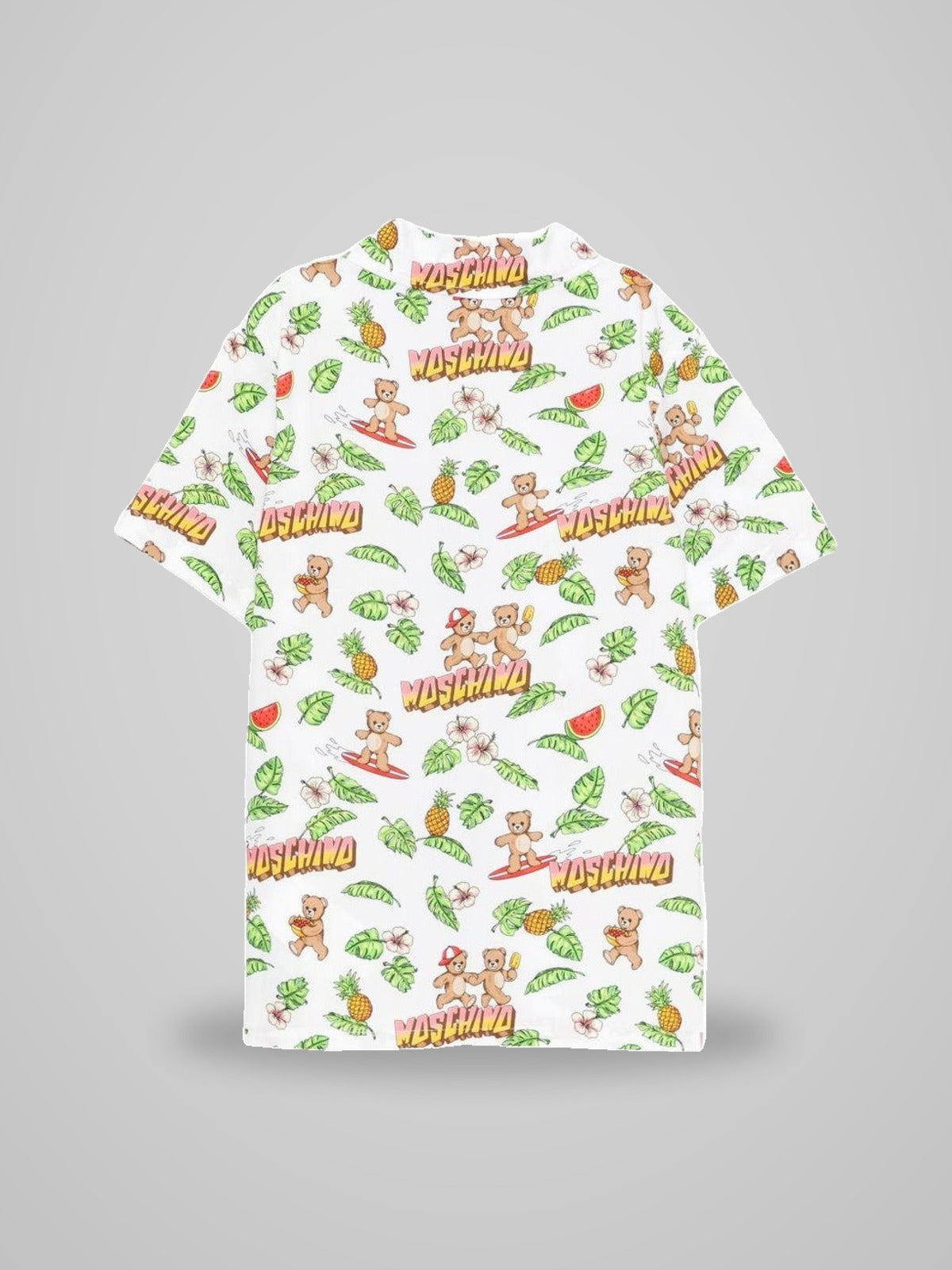 camicia con fantasia all over HUC01X LLB65 83657 MOSCHINO KIDS 