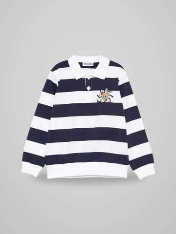 polo a righe con logo