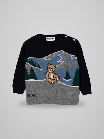 maglione in lana con ricamo