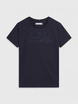 T-shirt con logo corsivo