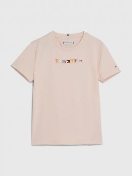 T-shirt con logo arcobaleno