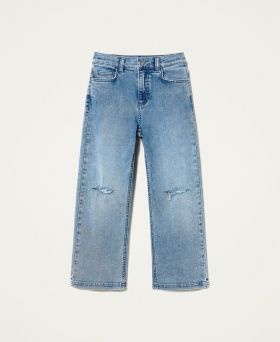 jeans regular con rotture