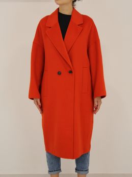 cappotto arancione doppiopetto