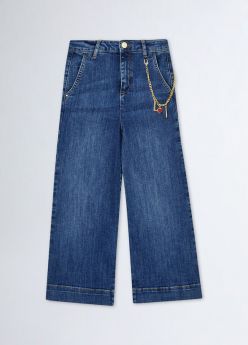 jeans flare con catena